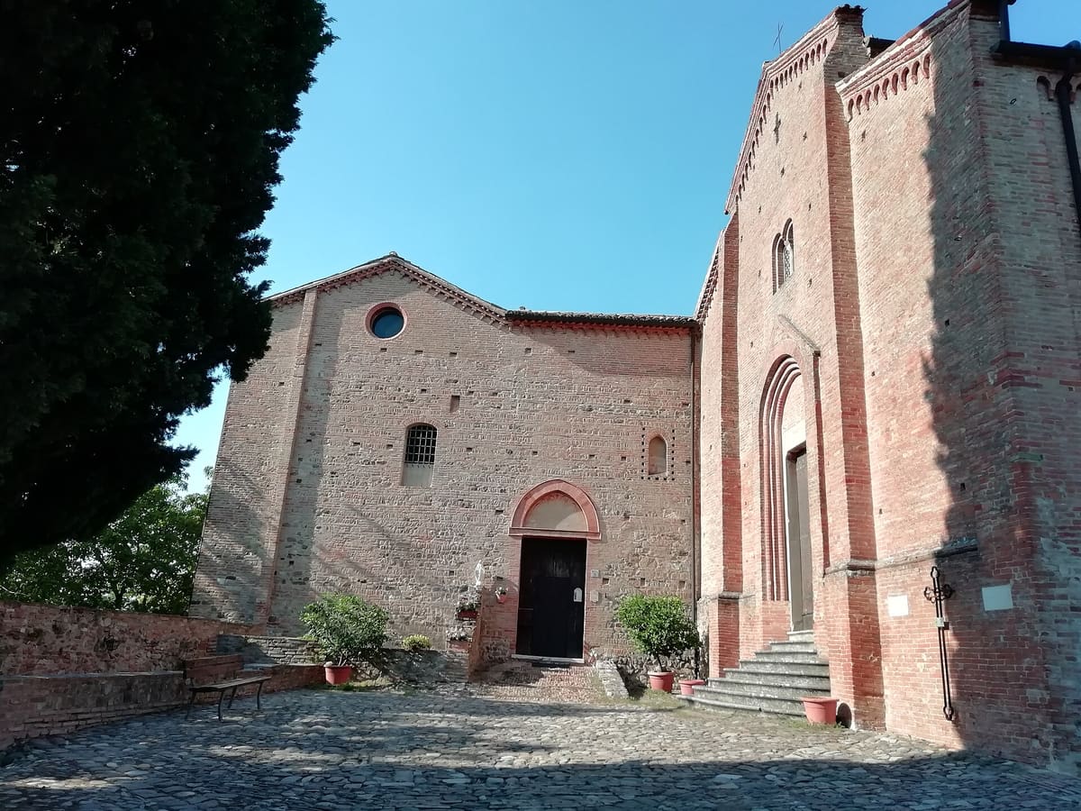 The Romanesque church of Monteveglio Abbey, in stone and brick